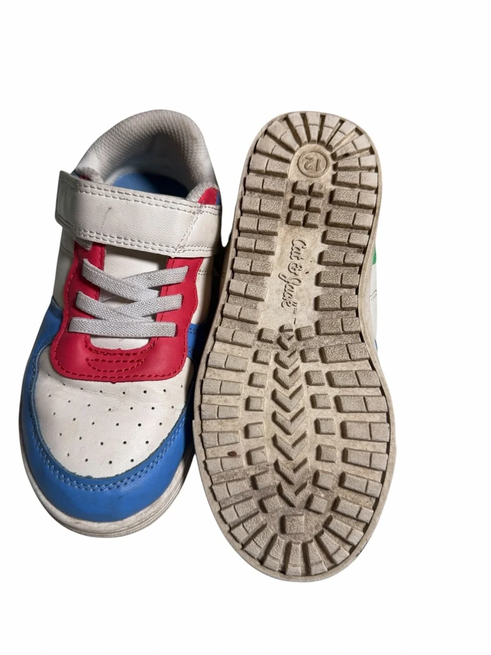 Kids 12 Multicolor Low-Top Sneaker - White, Blue, Pink, Green, Yellow